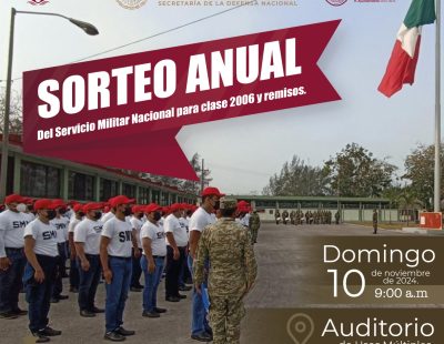 El domingo 10 de noviembre se realizará el Sorteo Anual del Servicio Militar Nacional para clase 2006 y remisos