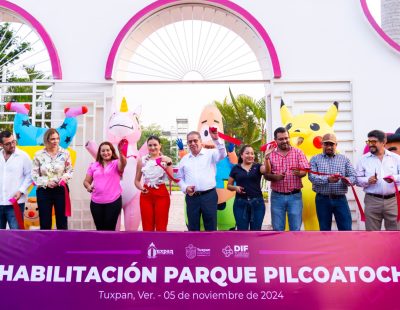 Quedó espectacular la rehabilitación del Parque Público Pilcoatochitl, que a partir de hoy será el favorito de la niñez y familias tuxpeñas