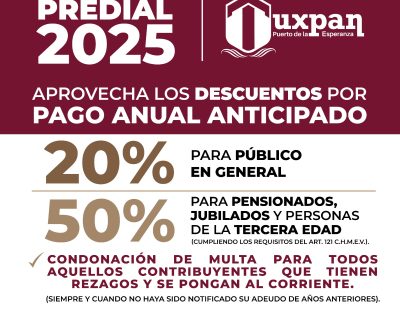 Viernes 3 de enero inicia cobro del Impuesto Predial en Tuxpan