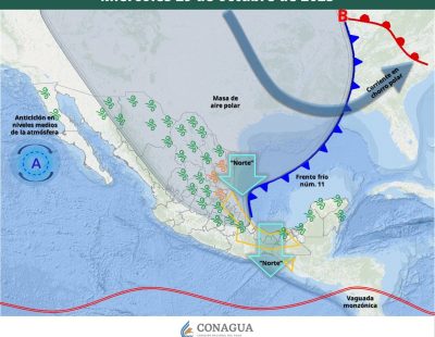 Tuxpan en Alerta Gris por llegada del Frente Frío N° 11, la mañana de este miércoles 29 de octubre