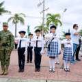 Abanderan a 29 escoltas de escuelas de Tuxpan en ceremonia cívica encabezada por Daniel Cortina