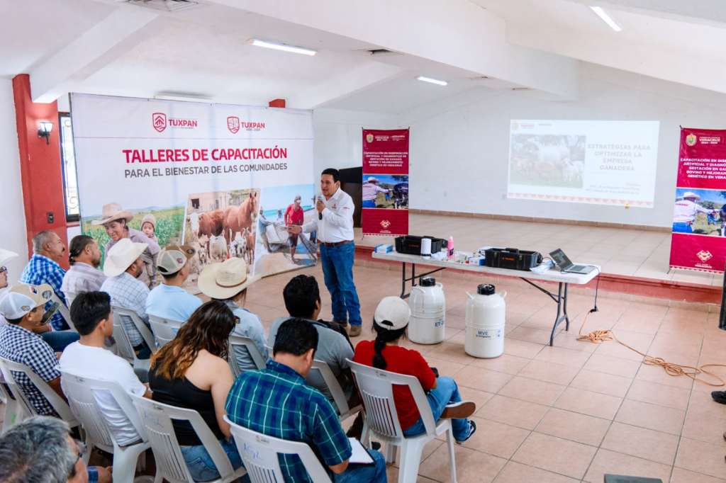 Capacitación ganadera en Tuxpan sobre inseminación artificial y mejoramiento genético