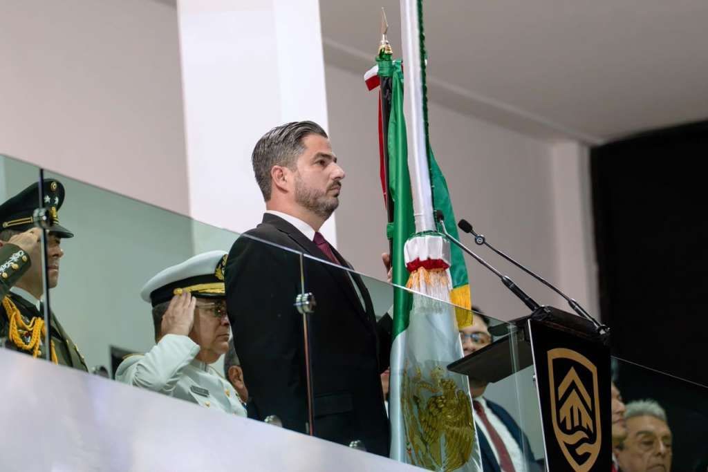 Ceremonia del Grito de Independencia encabezada por el presidente municipal Daniel Cortina Martínez.
